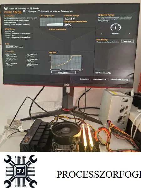 Asus TUF Gaming B650 alaplap műk&ouml;d&eacute;s k&ouml;zben